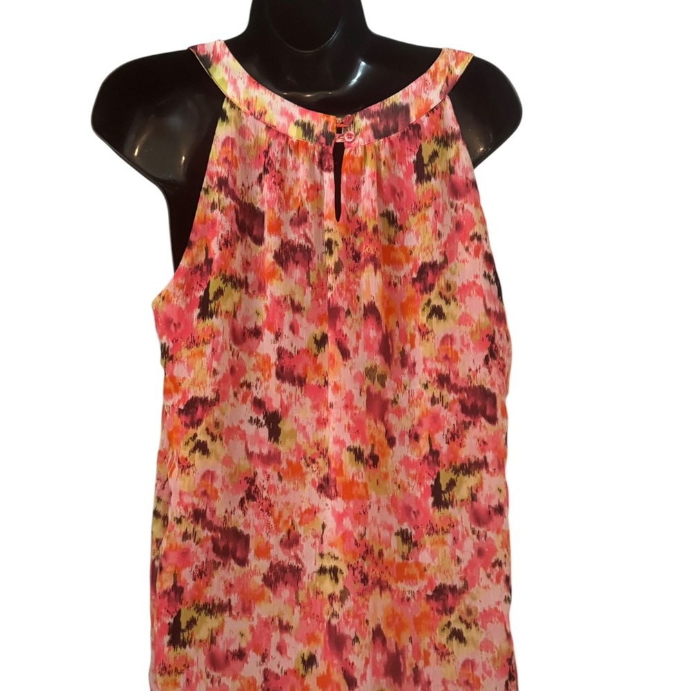 Nue Options Pink Orange Multi Floral Halter Camisole